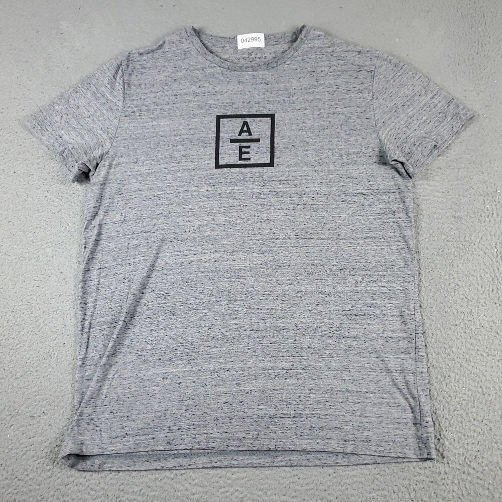 American Eagle T Shirt Mens Large Gray Logo Graphic Short Sleeve Crew Neck